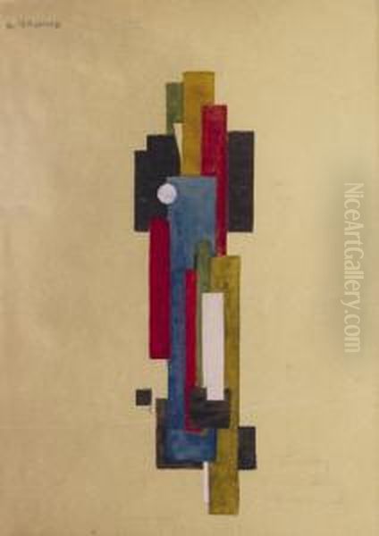 Suprematist Composition Oil Painting by Ilya Grigorevich Chashnik