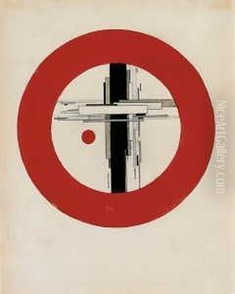 Suprematistische Komposition (porzellanentwurf) Oil Painting by Ilya Grigorevich Chashnik