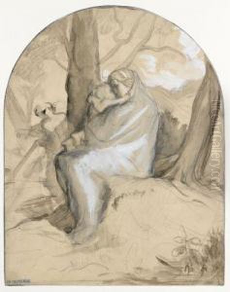 Le Repos Pendant La Fuite En Egypte Oil Painting by Theodore Chasseriau