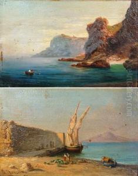 Veduta Del Golfo Di Napoli 
Capri Oil Painting by Andrea Cherubini