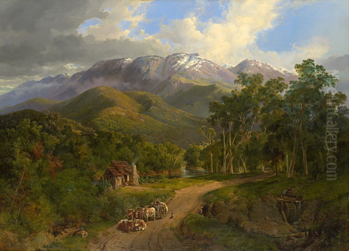 The Buffalo Ranges Oil Painting by Nicholas Chevalier