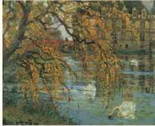 Chateau D'azay-le-rideau Oil Painting by Eugene Chigot