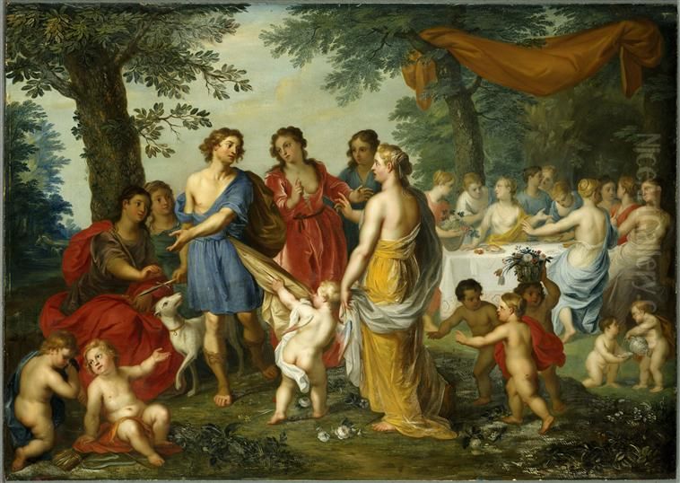 Venus and Adonis Oil Painting by Balthasar Beschey