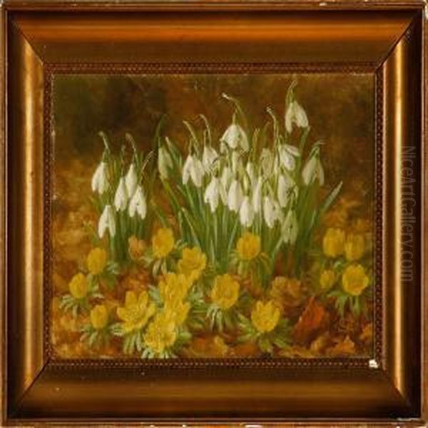 Flowers In A Forest Floor Oil Painting by Anthonie, Anthonore Christensen