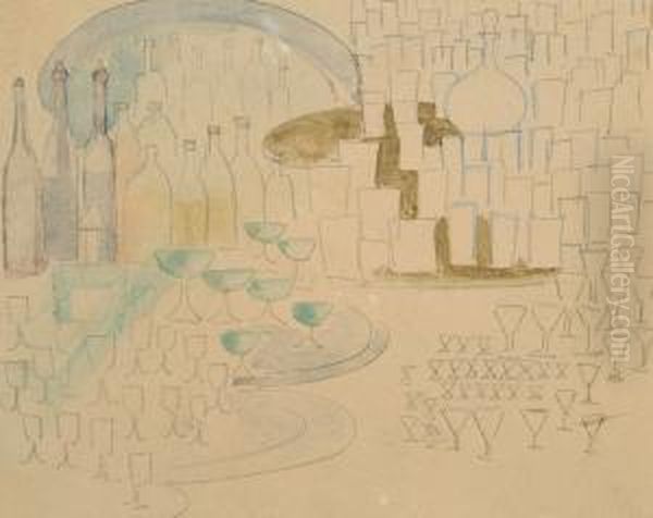 Szklo Oil Painting by Leon Chwistek