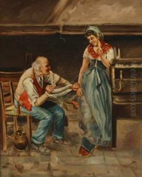 The Courtship
: A Pair Of Works Oil Painting by Vincenzo Ciappa