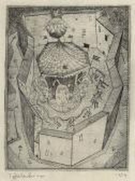 Karuzel I Oil Painting by Tadeusz Cieslewski