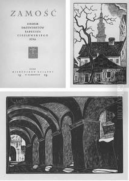 Zamosc Oil Painting by Tadeusz Cieslewski