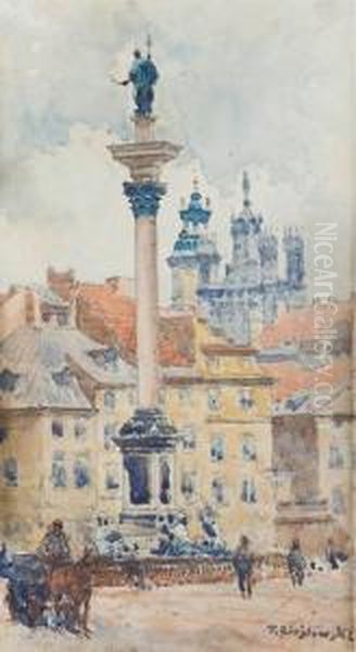 Kolumna Zygmunta Oil Painting by Tadeusz Cieslewski