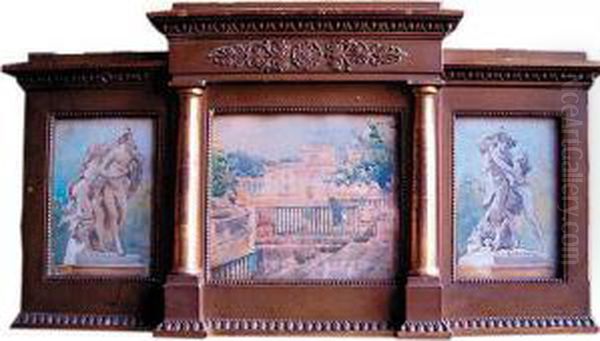 Lazienki Oil Painting by Tadeusz Cieslewski