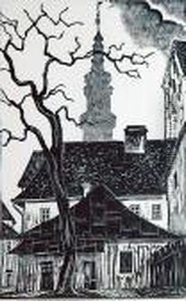 Zamosc Oil Painting by Tadeusz Cieslewski