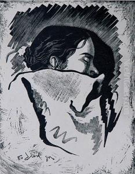 Spiaca Oil Painting by Tadeusz Cieslewski