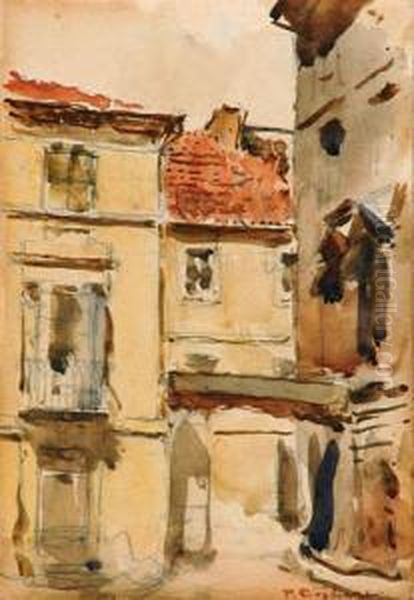 Uliczka Miejska Oil Painting by Tadeusz Cieslewski