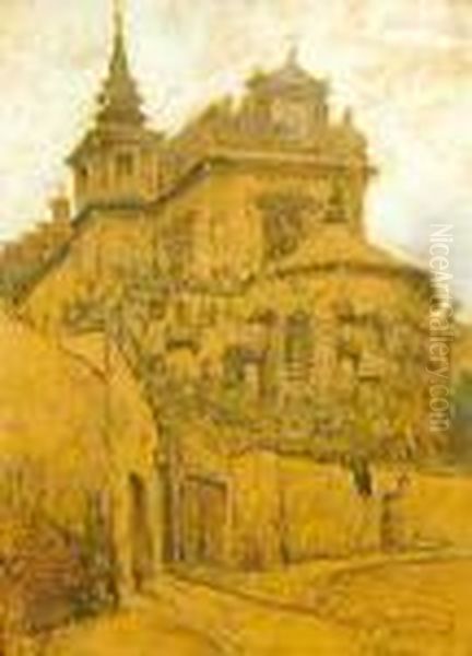 Widok Na Kosciol Oil Painting by Tadeusz Cieslewski