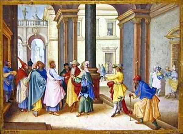 The Tribute Money Oil Painting by Friedrich The Elder Brentel