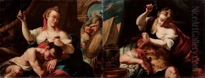 A) Sansone E Dalila
 B) Giaele E Sisara Oil Painting by Giambettino, Giov. Cignaroli B