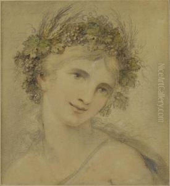 Euphrosyne Portant Une Couronne De Fleurs Oil Painting by Giovanni Batista Cipriani