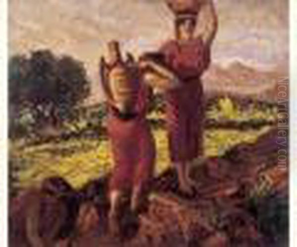 Femmes Kabyles A La Source . Oil Painting by Paul Cirou