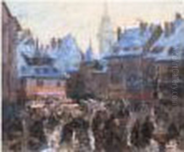 Marche Sous La Neige Oil Painting by Paul Cirou