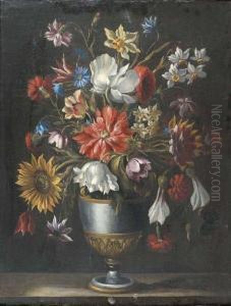 Nature Morte Au Bouquet De Fleurs Oil Painting by Pier Francesco Cittadini