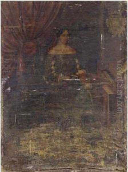 Ritratto Di Dama Alla Spinetta Oil Painting by Pier Francesco Cittadini