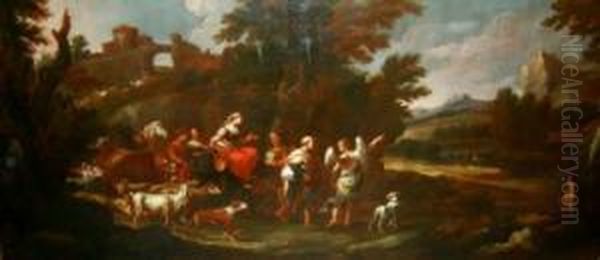 L'angelo Che Indica La Strada Per La Terra Promessa Oil Painting by Pier Francesco Cittadini