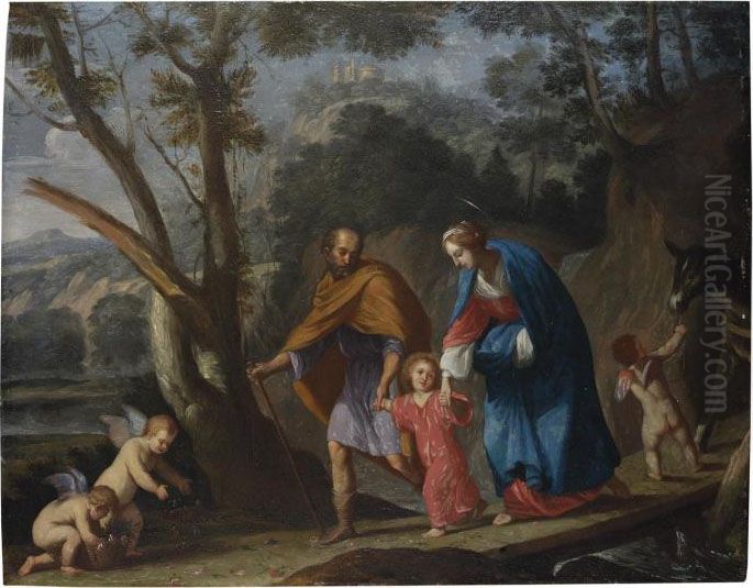 The Return Of The Holy Family From Egypt Oil Painting by Pier Francesco Cittadini