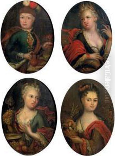 Allegories Of Spring, Summer, Autumn And Winter Oil Painting by Pier Francesco Cittadini