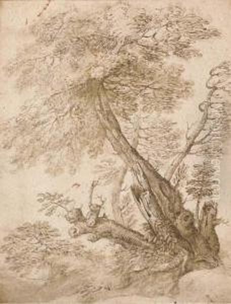 Un Arbre Dans Un Paysage Oil Painting by Pier Francesco Cittadini