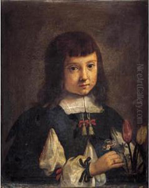 Ritratto Di Fanciullo Con Vaso Di Fiori Oil Painting by Pier Francesco Cittadini