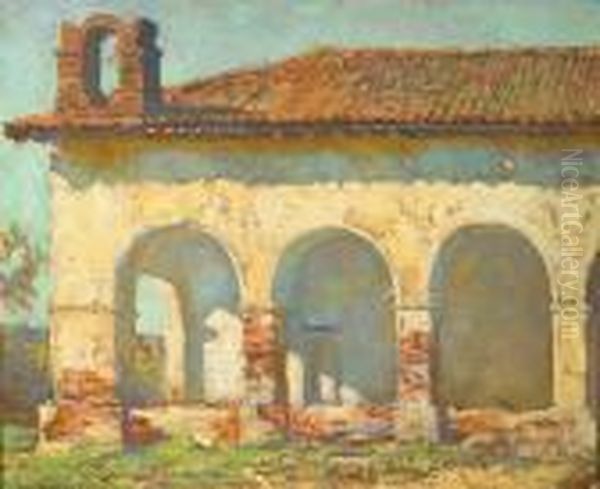San Fernando Mission Oil Painting by Alson Skinner Clark