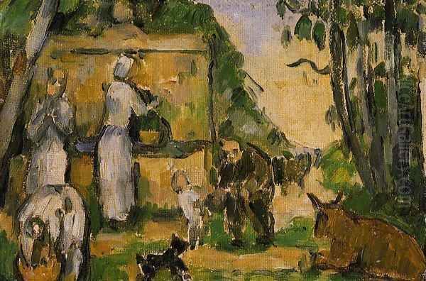 The Fountain Oil Painting by Paul Cezanne
