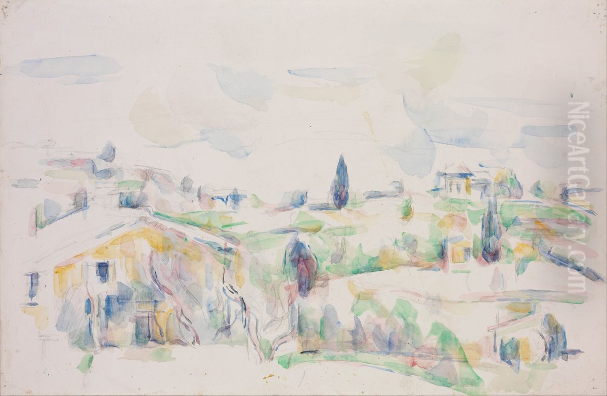 Landscape In Provence Oil Painting by Paul Cezanne