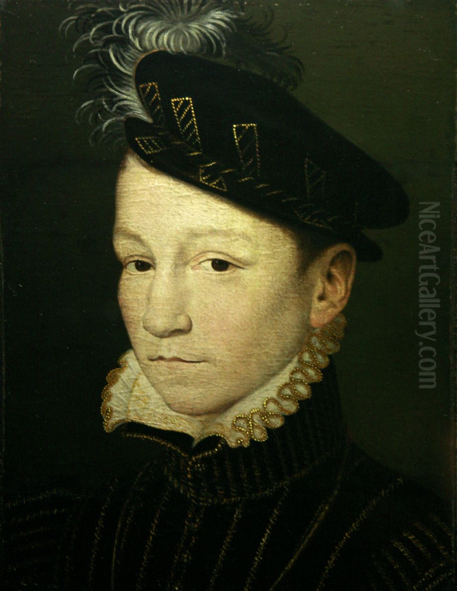 Portrait De Charles Ix Oil Painting by Francois Clouet