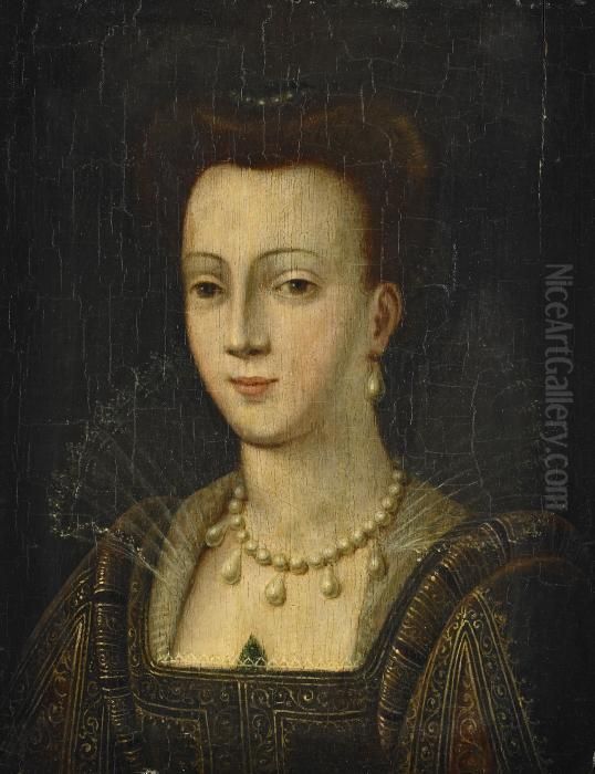 Dam Med Parlcollier Oil Painting by Francois Clouet