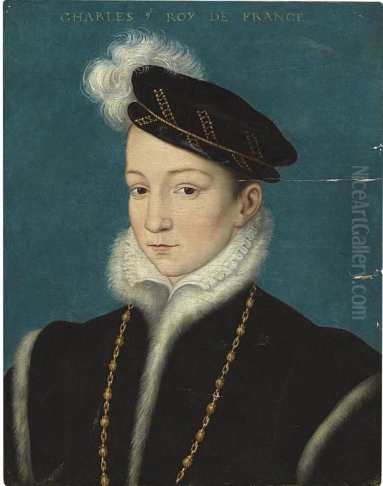 Portrait Of Charles Ix, King Of France Oil Painting by Francois Clouet