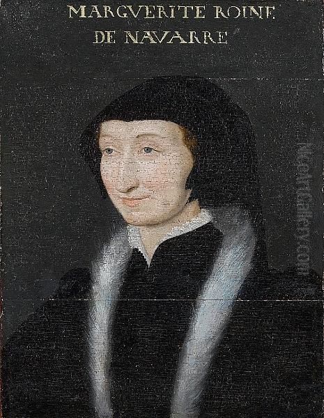 Portrait Of Anne Of Angouleme, 
Bust-length, In Black Costume With A Fur-trimmed Gown And A White Lace 
Ruff Oil Painting by Francois Clouet