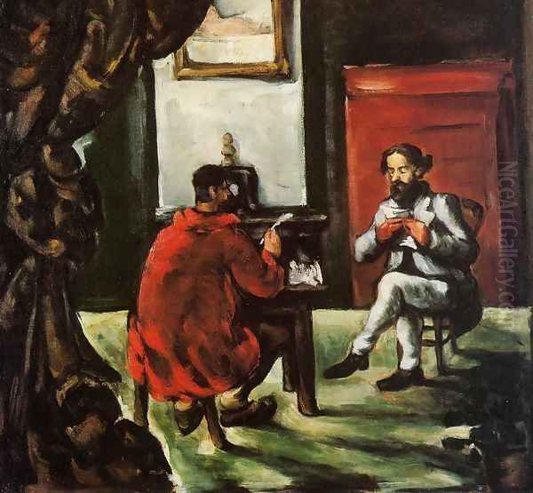 Paul Alexis Reading At Zolas House Oil Painting by Paul Cezanne