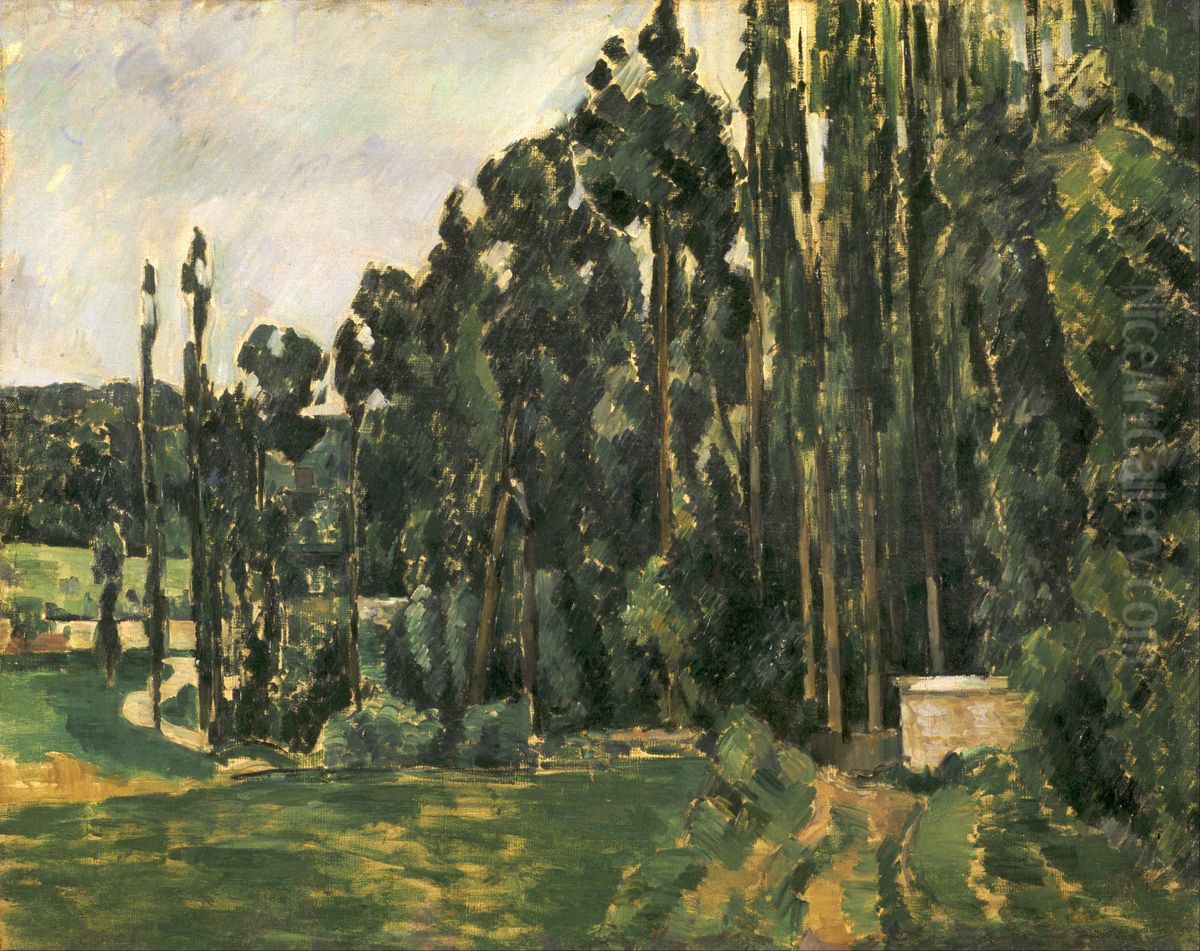 Poplars Oil Painting by Paul Cezanne