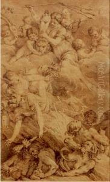 Projet De Frontispice Pour < Fables, Contes Et Epitres > De L'abbe
Le Monnier Oil Painting by Charles-Nicolas I Cochin