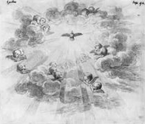 Le Saint-esprit Entoure De Cherubins Oil Painting by Charles-Nicolas I Cochin