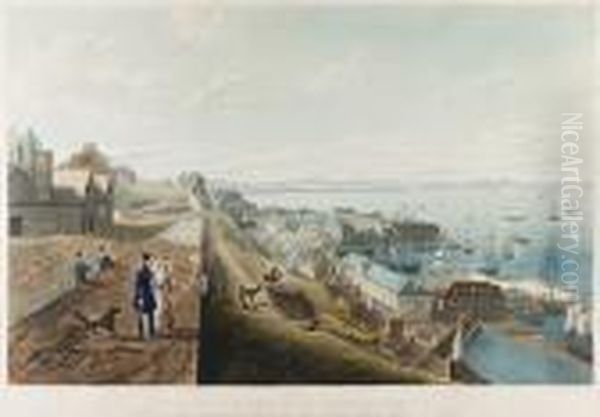 The Lower City Of Quebec From The Parapet Of The Upper City Oil Painting by Cockburn, James Pattison