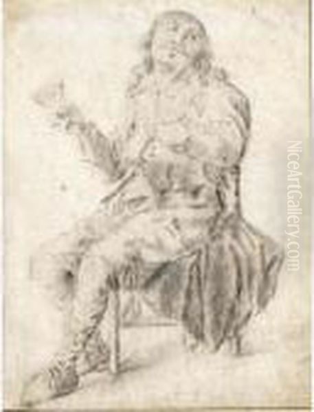 Study Of A Seated Drinker Oil Painting by Pieter Codde