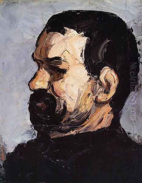 Uncle Dominique In Profile Oil Painting by Paul Cezanne