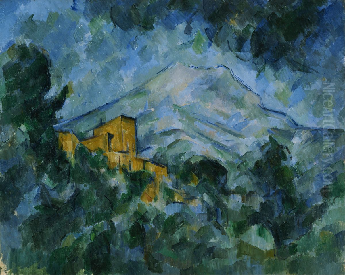 Mont Sainte-Victoire and Chateau Noir Oil Painting by Paul Cezanne