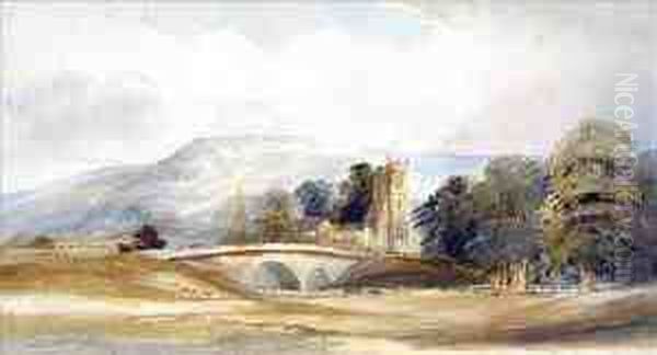 Manner Of William Collingwood Smith Bathampton Church, Near Bath Oil Painting by William Collingwood Smith