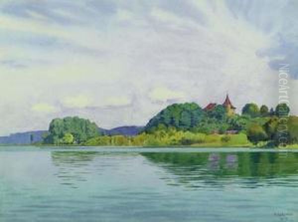 St. Petersinsel. Oil Painting by Plinio Colombi