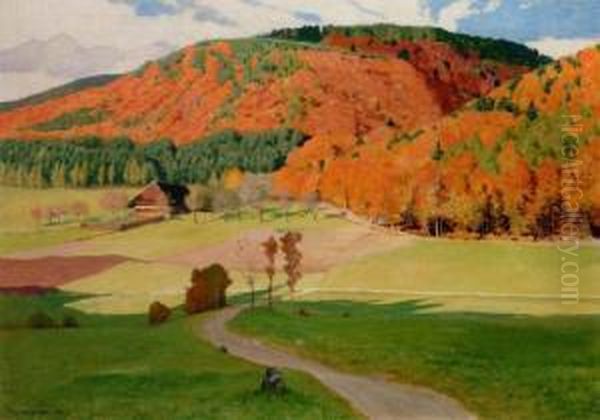 Im Emmental Oil Painting by Plinio Colombi