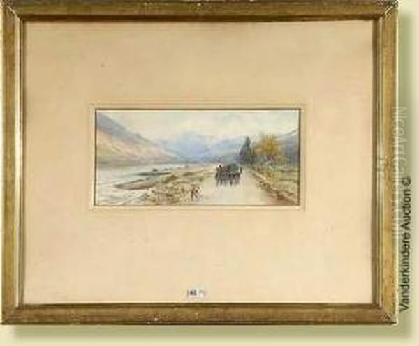 Regiment De Chasseurs Alpins, 
Aquarelle Sur Papier.signee En Bas A Gauche P. Comba. Ecole Francaise. 
Dim.: 17x35cm. Oil Painting by Pierre Comba