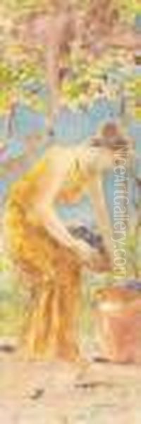 La Vendemmia Oil Painting by Luigi Conconi